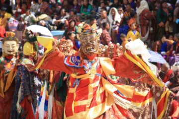 Tanzender Mönch beim Thimphu Festival