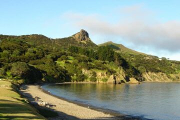 Blick auf die Hokianga Bay