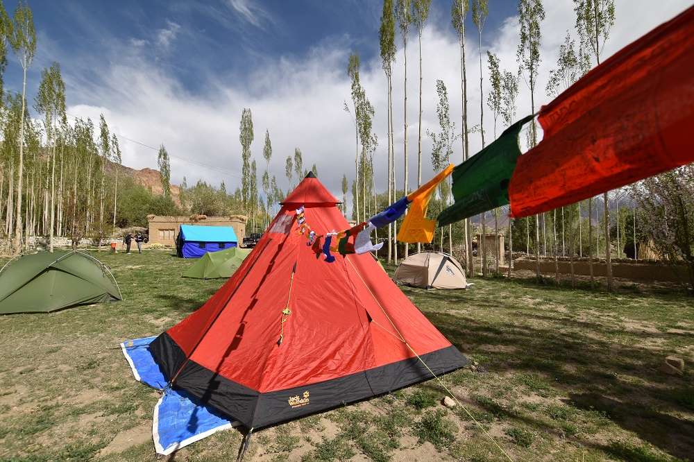 Unsere kleine Zeltstadt während des Trekkings - mit eigenem Meditationszelt