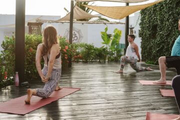 Yoga auf Terrasse
