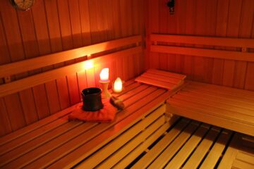 Sauna beleuchtet