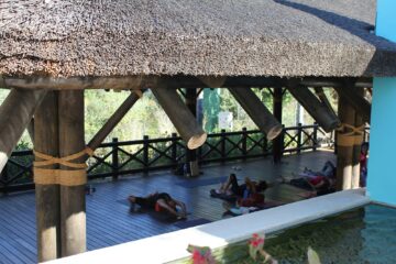 Blick auf die Yoga-Terrasse