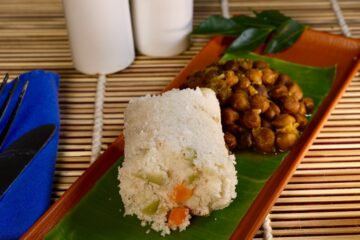 Ayurvedisches Essen auf Bananenblatt