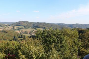 Blick über die Hügel des Odenwaldes in Deutschland